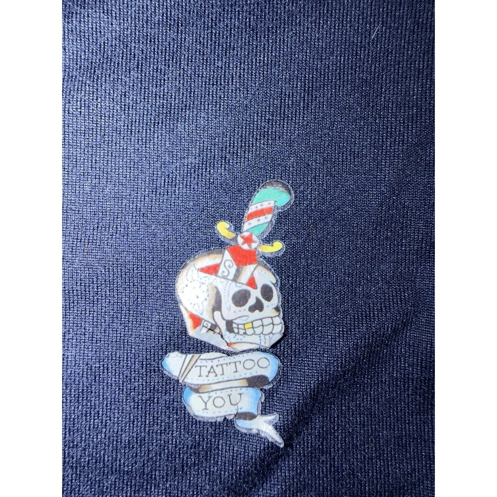 Ed Hardy Tattoo You Skull Top Hat T Shirt Navy Blue Men's/Women's M Y2K - Picture 4 of 7